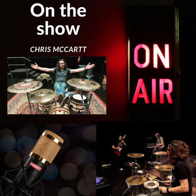 Drummer Chris McCartt on stage.