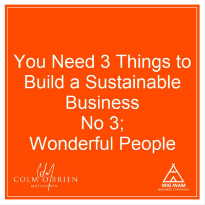 The Three Things You Must Have To Build A Sustainable Business Part 3, Wonderful People - A 'Coffee with Colm' Episode from the Archives