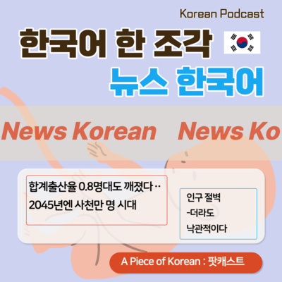 104. [뉴스 한국어] 합계출산율 0.8명대도 깨졌다 👶🏻The total fertility rate of 0.8 was also broken.