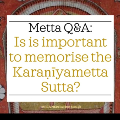 IS IT IMPORTANT TO MEMORISE THE KARANIYAMETTA SUTTA? - Metta Q&A episode artwork
