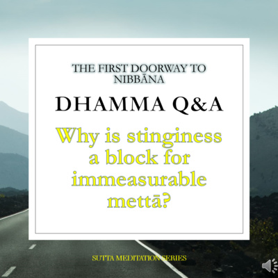 WHY IS STINGINESS A BLOCK TO IMMEASURABLE METTĀ (LOVING KINDNESS)? - Dhamma Q&A episode artwork
