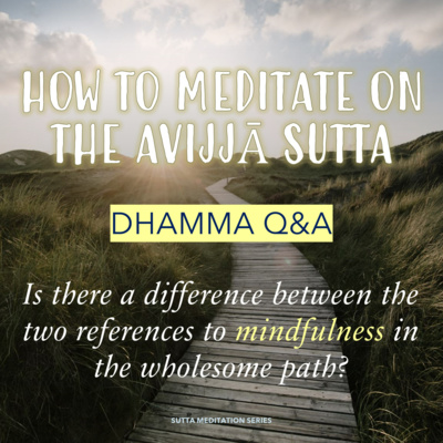 IS THERE A DIFFERENCE BETWEEN THE TWO REFERENCES TO MINDFULNESS IN THE AVIJJA SUTTA WHOLESOME PATH? - Dhamma Q&A episode artwork
