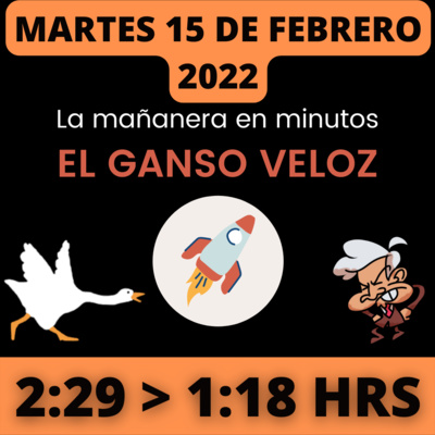 💩🐣 La mañanera en minutos | Martes 15 de Febrero 2022 | #López | El ganso veloz | #Mañanera | De 2:29 a 1:18. episode artwork