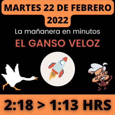 💩🐣 La mañanera en minutos | Martes 22 de Febrero 2022 | #López | El ganso veloz | #Mañanera | De 2:18 a 1:13. episode artwork