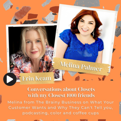 Melina Palmer from The Brainy Business on What Your Customer Wants and Why They Can't Tell You, podcasting, color and coffee cups. 