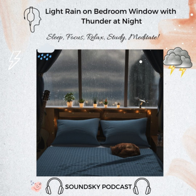 67. Light Rain on Window at Night with Thunderstorm Outside - Best Sleep, Study, Relax Sounds episode artwork