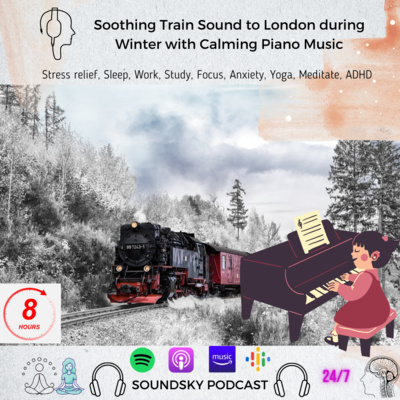  [8 HOURS] Soothing Train Sound to London during Winter with Calming Piano Music | Sleep, Focus, Study episode artwork