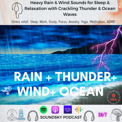 [9 HRS] Rain & Wind Sounds for Sleep & Relaxation with Thunder & Ocean Waves | Sleep Rain Sounds episode artwork