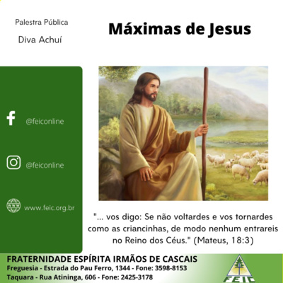 Máximas de Jesus 09 - "Se não voltardes e não tornardes como as criancinhas, de modo nenhum entrareis no Reino dos Céus."