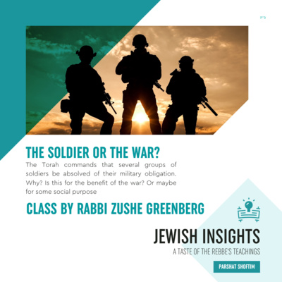 Torah Class - Shoftim: The Soldier Or The War?