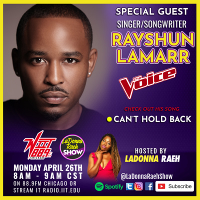 Up Next 🎤 Rayshun Lamarr from NBCs The Voice...featuring his song 'Can't Hold Back'!!!