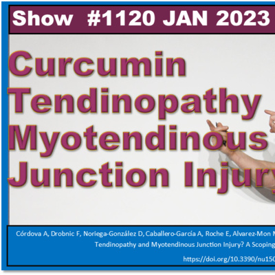 Curcumin, Tendinopathy and Myotendinous Junction Injury Episode 1120 JAN 2023