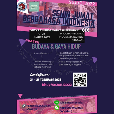 Tingkatkan Bahasa Indonesiamu di SeJuBI 2022! (Program Bahasa Indonesia Online)