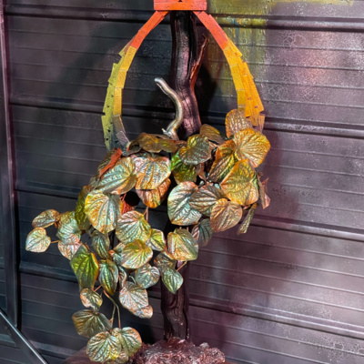 Announced New Sculpture Release and explanation of creation by Artist Rene Sepulveda: “Angelina” Flowing Ivy, Wood and Lava Rock Natural Native American Inspired Sculpture