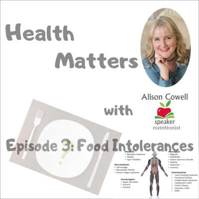 Health Matters with Alison Cowell. Episode 3: Food Intolerances