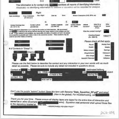 Redactions render Navy UFO reports nearly worthless