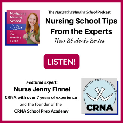 EXPERT TIP #8: Start doing this NOW to 🚀 Launch Yourself 🚀 to Your Dream Nursing Job When You Graduate! Guest Expert Nurse Jenny Finnell, founder of the CRNA School Prep Academy, explains.