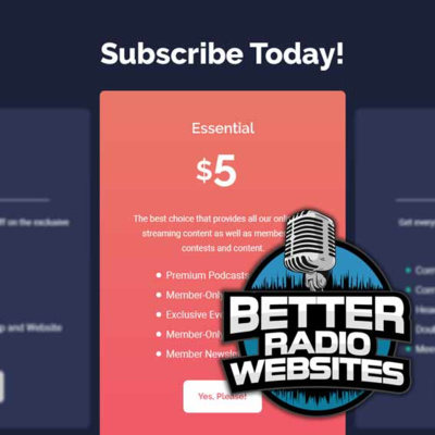 Charging Subscriptions for Website and Streaming Content