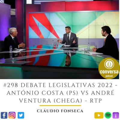 #298 Debate Legislativas 2022 - António Costa (PS) VS André Ventura (CHEGA) - RTP