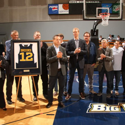 Coach Scott Brooks Jersey retirement ceremony at the Bren Center