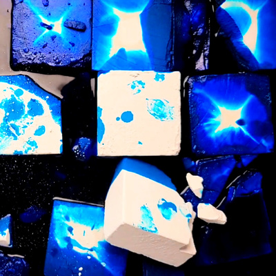 Dying a Big Batch of Gym Chalk Deep Blue 🌊💙 ASMR Water Sounds, Pouring Sounds, Paint Pouring