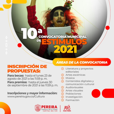Becas y premios de audiovisuales, Décima Convocatoria de Estímulos 2021 de la Secretaría de Cultura de Pereira