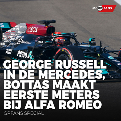 George Russell in de Mercedes, Bottas maakt eerste meters bij Alfa Romeo | Young Driver Test episode artwork