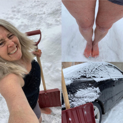 Let's take a walk with Sue Regan Kenney, Barefoot and in the snow!