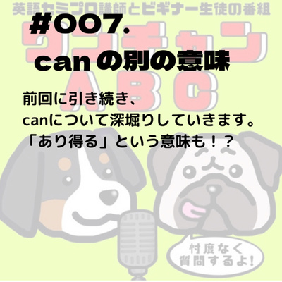 #007. can の別の意味