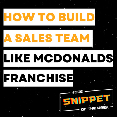 Snippet 1 - Build a sales team like a McDonalds franchise.