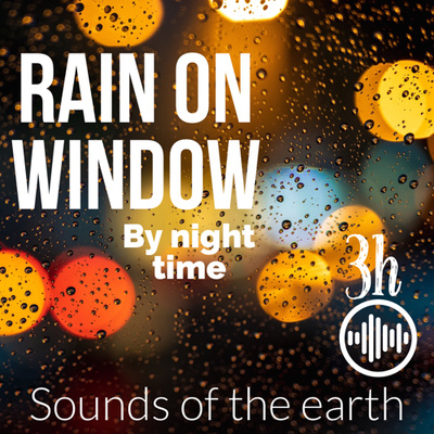 Rain on window by night time sound.
