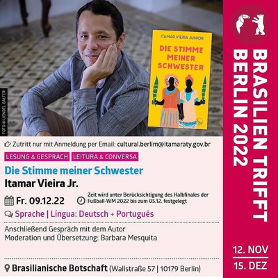 LEITURA E CONVERSA COM ITAMAR VIERA JÚNIOR autor de Torto Arrado e BÁRBARA MESQUITA, sua tradutora. 