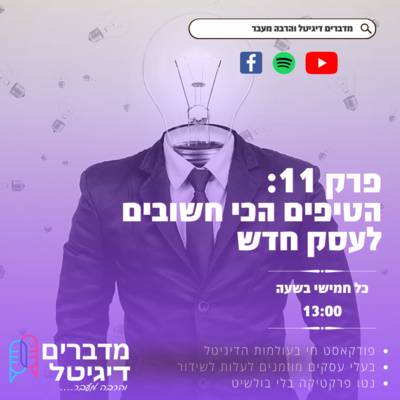 מדברים דיגיטל והרבה מעבר פרק מספר 11 - הטיפים הכי חשובים לעסק חדש
