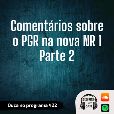 #422 - Comentários sobre o PGR na nova NR 1 - Parte 2