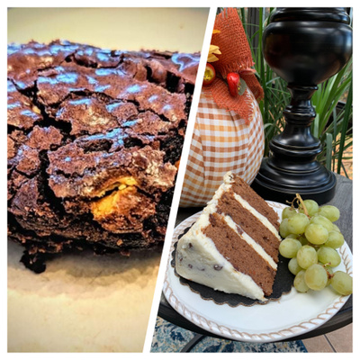 Playing Houdini with Chocolate Coffee Butterscotch Brownies & Carrot Cake