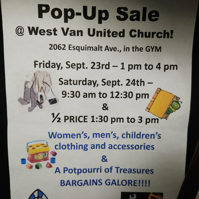 PROMOTION: Pop-Up Sale - West Vancouver United Chruch 