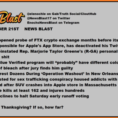 Monday, November 21, 2022 News Blast episode artwork