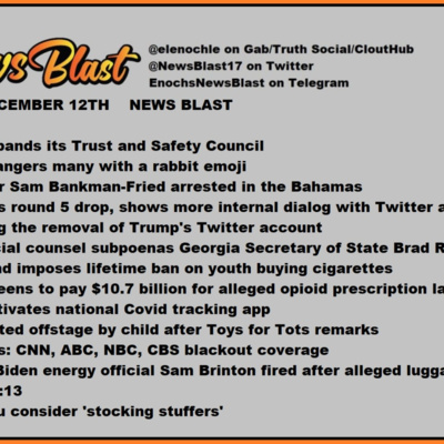 Monday, December 12, 2022 News Blast episode artwork