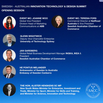 Welcome and Opening Session - Swedish Australian Innovation, Technology & Design Summit 2022