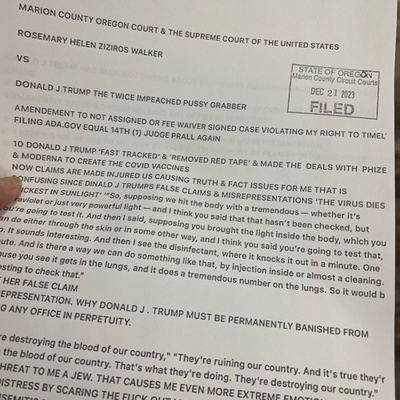 AMENDMENT DONE ON RHZW vs DONALD J TRUMP TWICE IMPEACHED PUSSY GRABBER