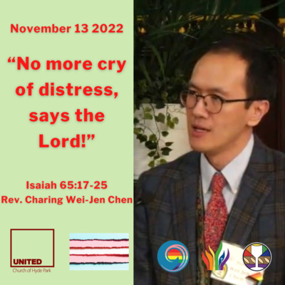"No more cry of distress, says the Lord!" (November 13 2022)