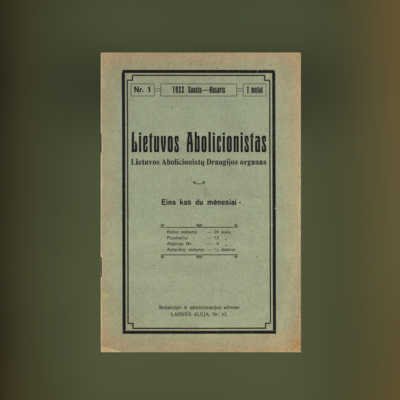 3.7 - Lietuvos abolicionistų leidinio šimtmetis