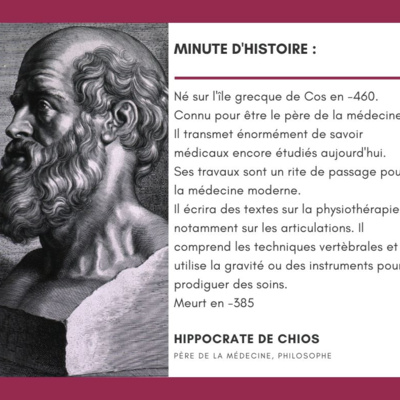 La minute Histoire de la Kiné : Hippocrate