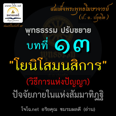 พุทธธรรม ๑๓.โยนิโสมนสิการ : วิธีการแห่งปัญญา : ๑๐วิธีคิดสู่ความเป็นอริย : ปัจจัยแห่งสัมมาทิฏฐิ : สมเด็จพระพุทธโฆษาจารย์ (ป. อ. ปยุตฺโต) : โจโฉอ่าน episode artwork