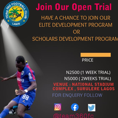 TEAM360 FOOTBALL CLUB OPEN TRIAL 2020