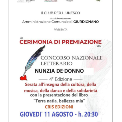Istituto Culturale Vrinda Sole e Luna Emilia-Puglia presenta CARMELINA ROTUNDO AURO per Club UNESCO madrina Concorso Nazionale "Nunzia De Donno" episode artwork