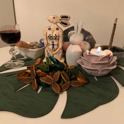 Altar para o ritual de Ostara