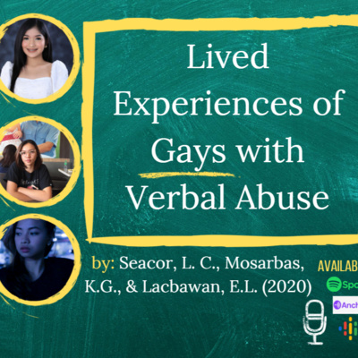 [Abstract] Lived Experiences of Gays with Verbal Abuse