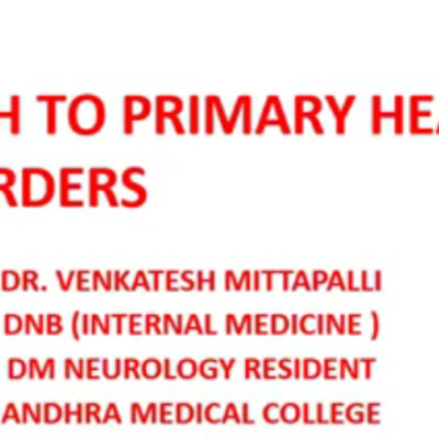 APPROACH TO PRIMARY HEADACHE DISORDER