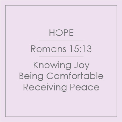 21 - Hope - Knowing Joy, Being Comfortable, and Receiving Peace